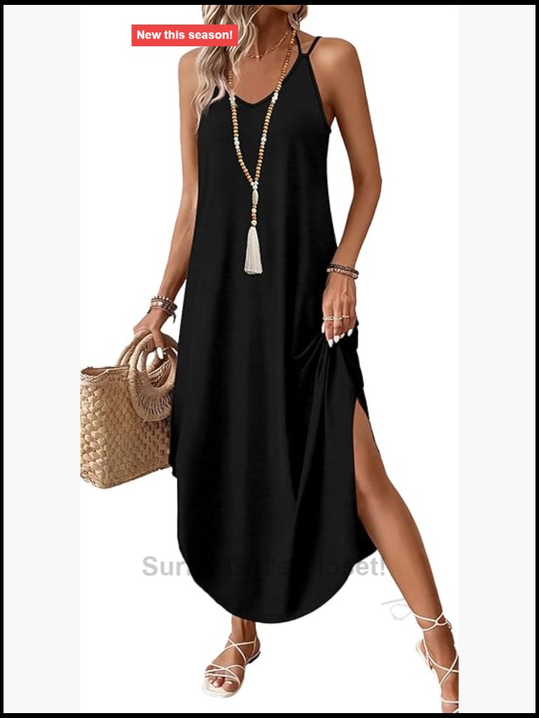 Womens Summer Maxi Dress Boho Halter Neck Sundress Beach Vacation